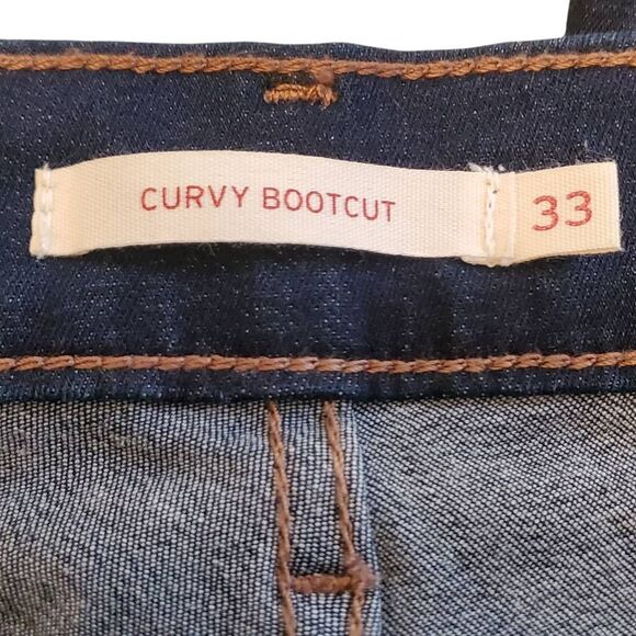 Levi’s Women’s Curvy Boot Cut Jeans Size 33 Dark Wash Stretch Denim - Picture 3 of 10